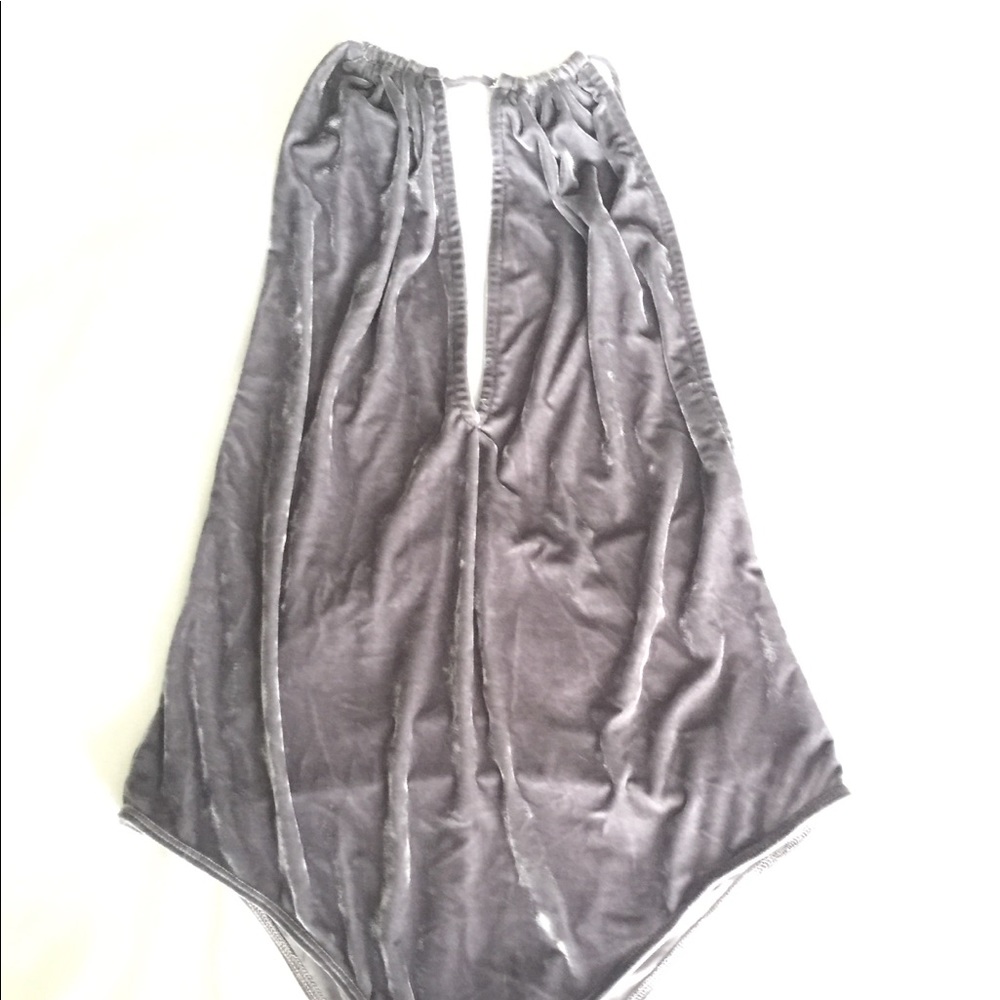 Gray velvet play suit
